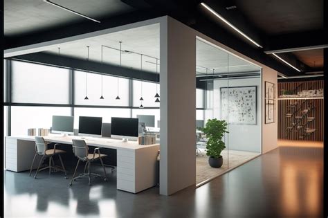 Premium AI Image | Modern office interior design open space generative ai