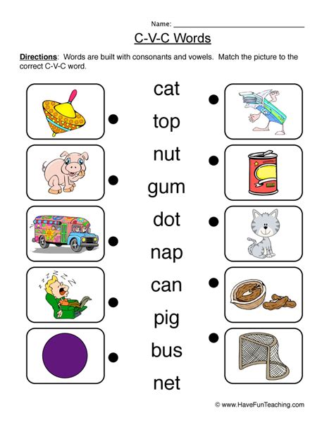 Free Printable Cvc Worksheets