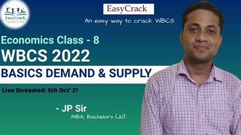 Basics Demand And Supply Jp Sir Wbcs Economics Class