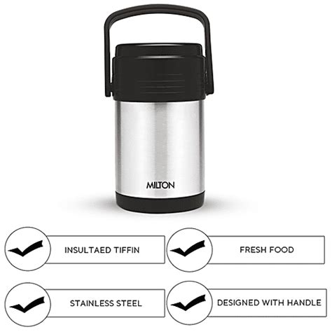 Buy Milton Hot Meal Insulated Thermosteel Lunch Tiffin Box With Containers Silver Online At