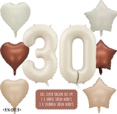 Jaar Cijfer Ballon Snoes Satijn Creme Nude Ballonnnen Heliumballon Bol