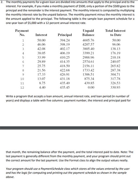 Solved 2 The Monthly Payments For A Given Loan Are Divided