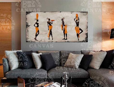 Set Of 4 Ethnic Art African Woman Wall African Girls African Etsy