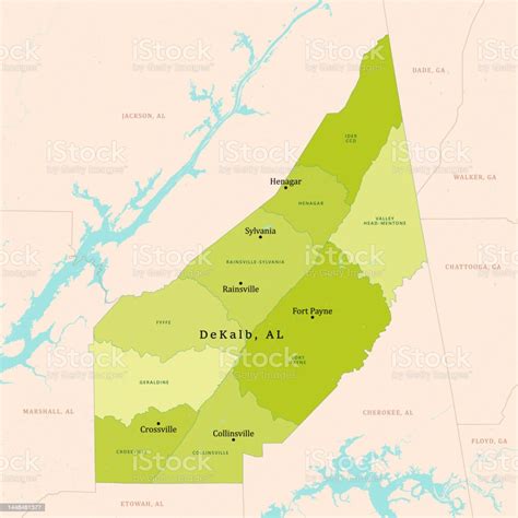 Al Dekalb County Vector Map Green Stock Illustration - Download Image ...