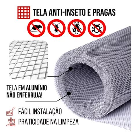 Tela Anti Inseto Calha Ralo Alum Nio Expandido M X M R Em