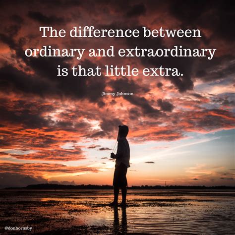 The difference between ordinary and extraordinary is that little extra ... 