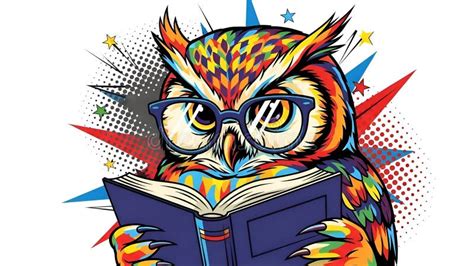 owl reading book illustration stock illustrations  owl reading