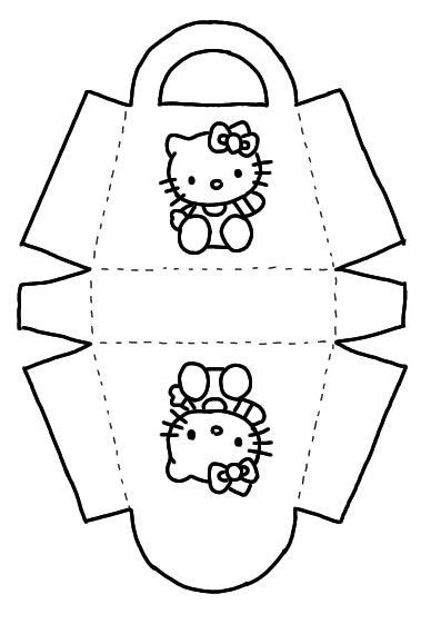 Шаблон коробки | Hello kitty crafts, Diy hello kitty, Hello kitty ...