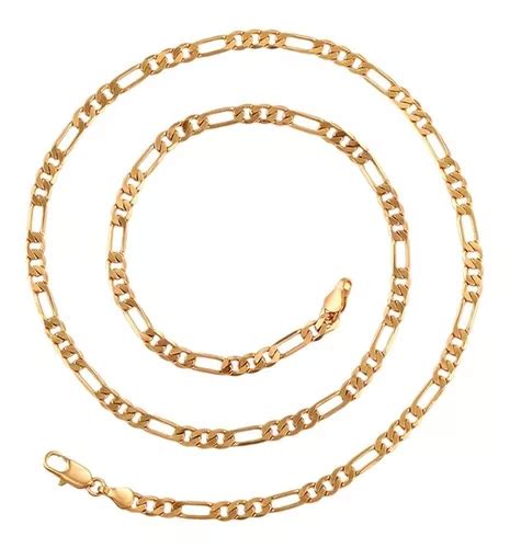 Cadena Oro 18k Lam Figaro 60cm X 3mm Regalo Mujer Hombre Meses Sin