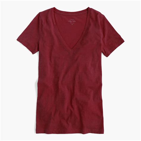 Lyst J Crew Vintage Cotton V Neck T Shirt In Red