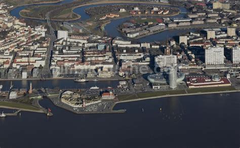 Luftaufnahme Bremerhaven Stadtansicht Des Innenstadtbereiches Am Ufer