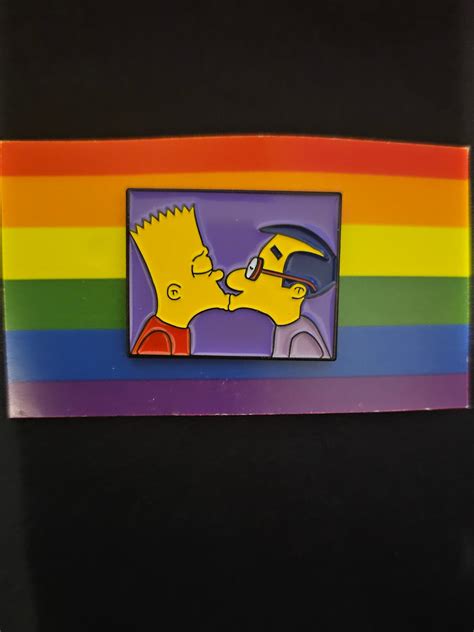 Bart Simpson X Millhouse Gay Kiss Pin Lgbtq Pride Etsy