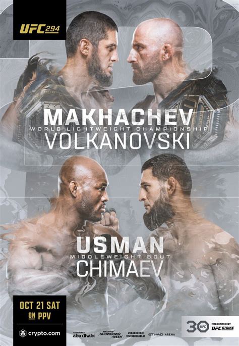 Fight Poster UFC 294 Makhachev Vs Alexander Volkanovski 11X16 Usman Vs