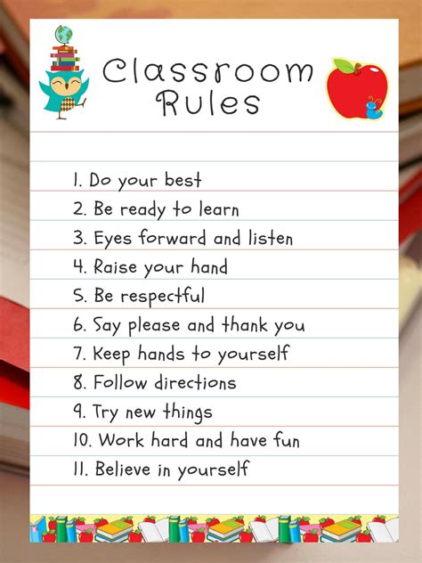 Classroom Rules Poster Template Free Printable Templates