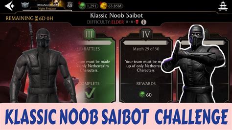 New Challenge Game Play Klassic Noob Saibot Mortal Kombat Mobile