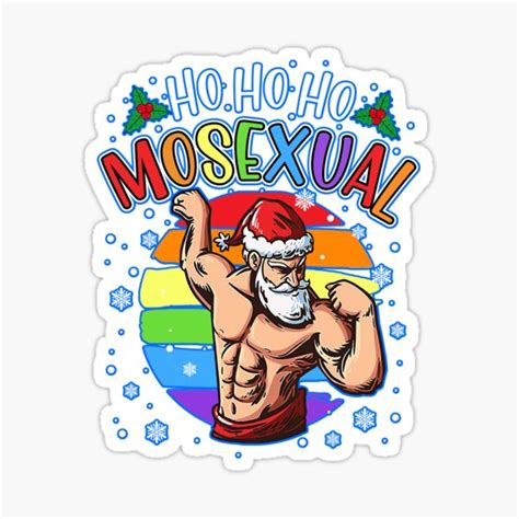 Ho Ho Ho Mosexual Gay Santa Sticker For Sale By Socialawareness Redbubble