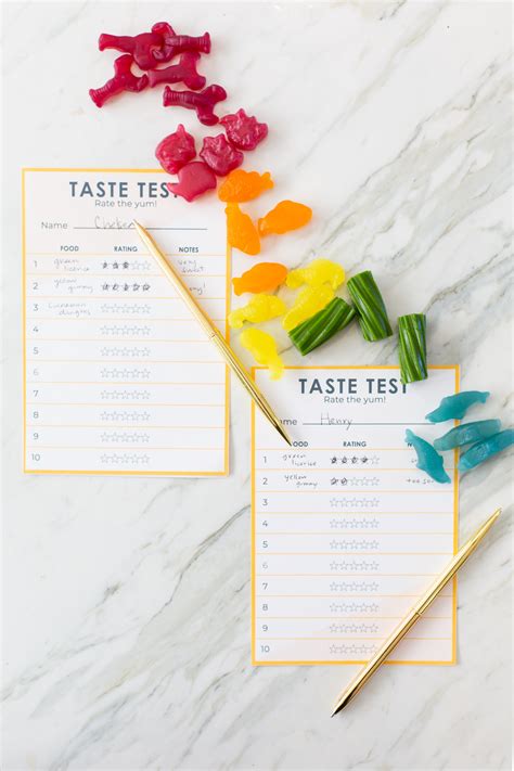 Taste Test Score Sheet Printable » Lovely Indeed