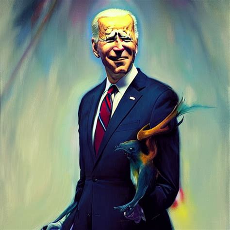 Krea Ai Joe Biden In The Style Of Adrian Ghenie Esao Andr