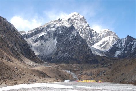 Himalayan Base Camp Stock Image Image Of Houses Himalayas 12419071