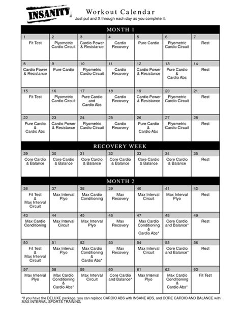 (The 60-Day Insanity Workout Calendar!!)