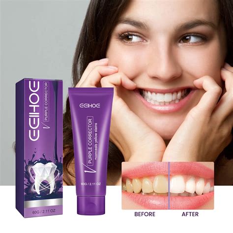 Purple Toothpaste For Teeth Whitening Helps To Dirt From The Surface