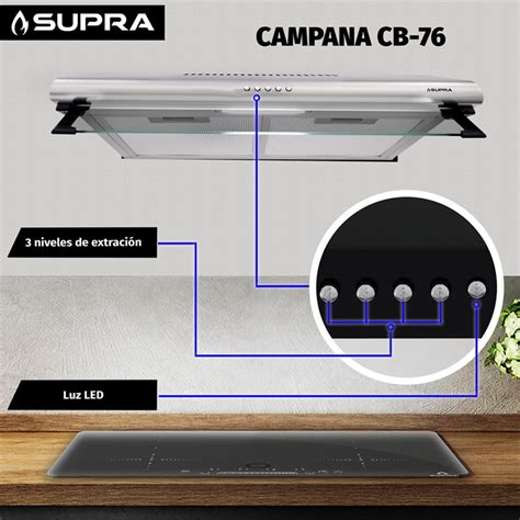 Campana Extractora CB 76 Empotrable Slim De Acero Inoxidable