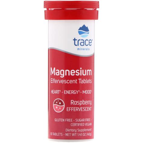 Trace Minerals Research Magnesium Effervescent Tablets Raspberry