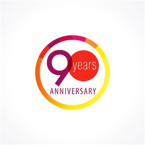 90 Jahre altes Kreislogo Jubiläumsjahr der 90. Vektordiagrammvorlage ...