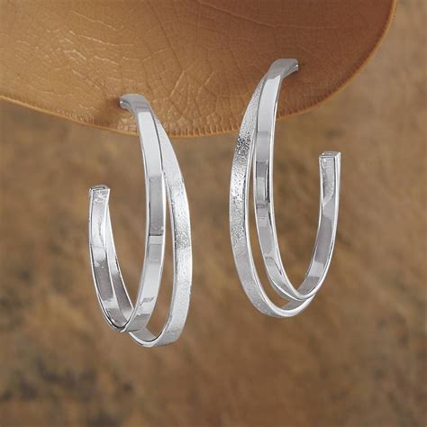 Sterling Double Hoop Earrings Northstyle Womens Fashions