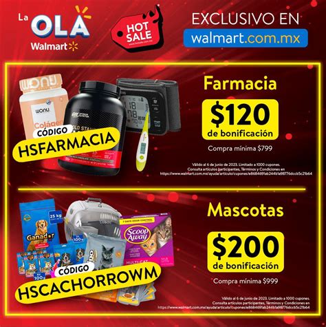 Cupones Walmart Hot Sale 2023 de hasta 1 000 de bonificación