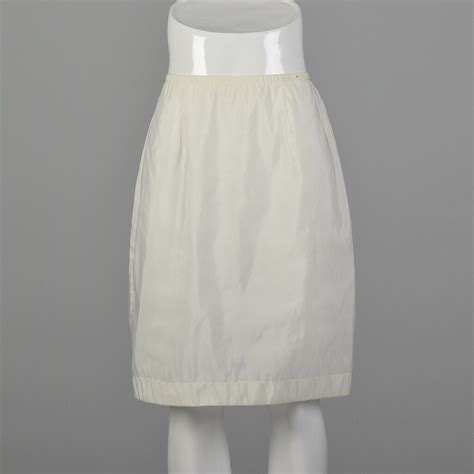 S S Ivory Half Slip Vintage Lingerie White Nylon Gem