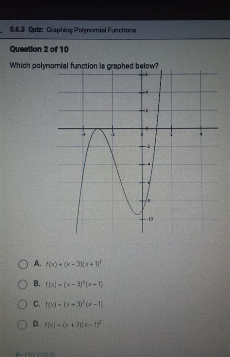 Need Help Asap Which Polynomial Function Is Graphed Below Brainly