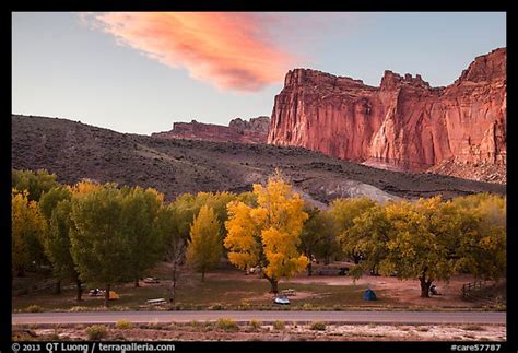 Picturephoto Fruita Campground And Cliffs At Sunset Capitol Reef