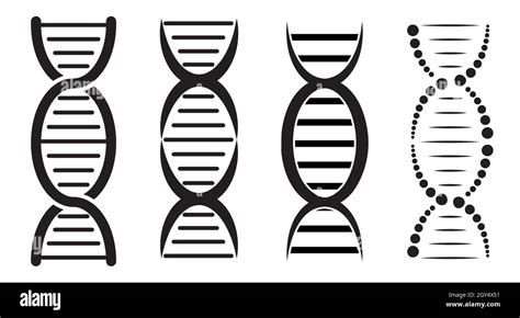 DNA Helix Icon Symbol Of Genome Structure Black Silhouette Shape