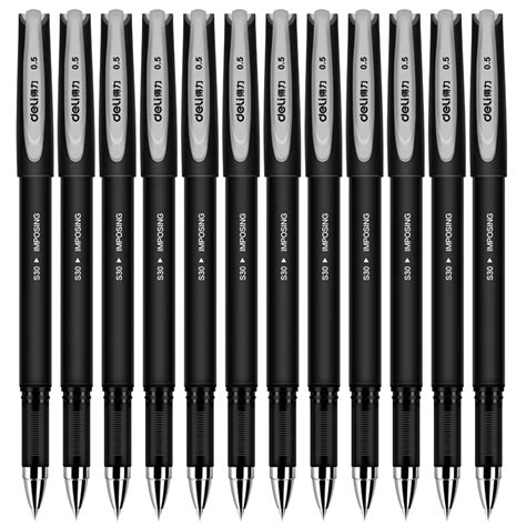 Bolígrafo retráctil de Gel Deli Rollerball tinta negra 0 5mm