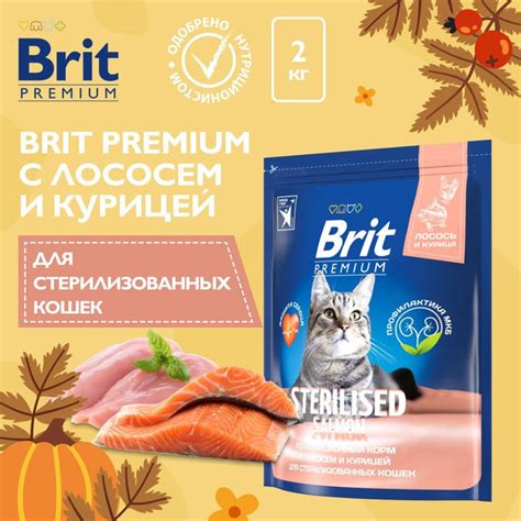 Сухой корм для стерилизованных кошек Brit Premium Cat Sterilized Salmon ...