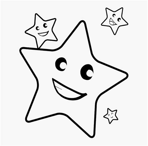 Shooting Star Line Drawing - Smiling Star Clipart Black And White, HD ...