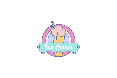 Ice Cream Shop Logo Template Gráfico Por Deemka Studio · Creative Fabrica