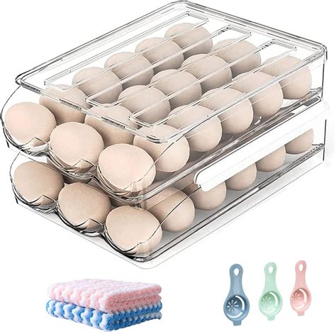 Egg Holder For Refrigerator Egg Storage Automatic Rolling Egg