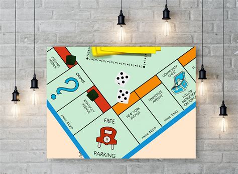 Board Game Printable Wall Art Monopoly Print Monopoly Art Dorm Art Play ...