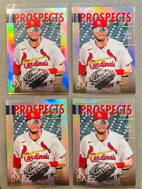 Joshua Baez 4 Lot 2023 Bowman Chrome Baseball MP 17 Refractor Modern