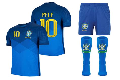 Buy Brazil National Short Sleeve Soccer Jersey Kit-Pele #10 Soccer