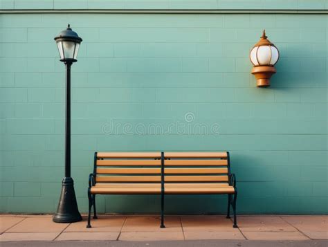 A Bench Sitting Next To A Lamp Post Stock Illustration Illustration