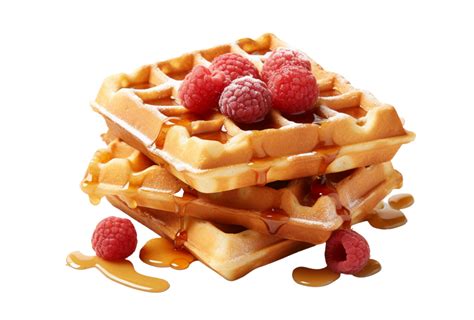 AI Generated Waffle Pastry With Honey And Berries 31112849 PNG