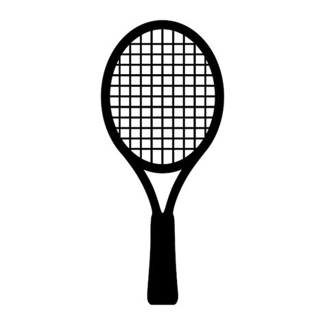 Ilustración de vector de icono de silueta de raqueta de tenis Vector