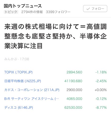 🔵 来週の株式相場 高値調整懸念も底堅さ堅持か 来週は米国の経済指標と有力半導体関連企業の決算発表 米6月小売売上高 米フィラデルフィア連銀