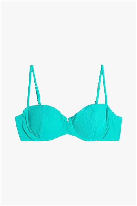 VIX PAULA HERMANNY Nissi Tie Back Ribbed Bikini Top THE OUTNET