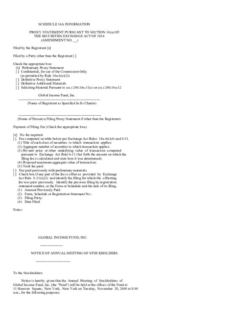 Fillable Online Ir Globalselfstorage Schedule A Proxy Statement