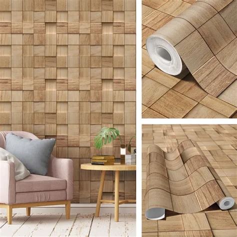 Papel De Parede Mercadolivre - Papel De Parede Adesivo Lavável Efeito 3d Imita Madeira 5m | MercadoLivre
