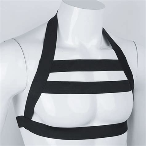 Sexy Men S Body Chest Harness Bondage Belt Halter Neck Lingerie Nylon